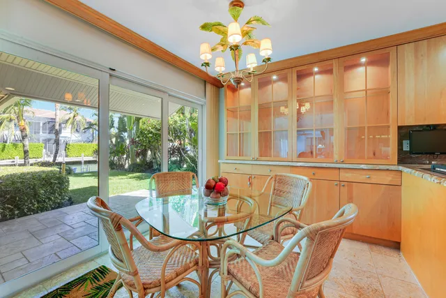 a table that has a table and chairs in it