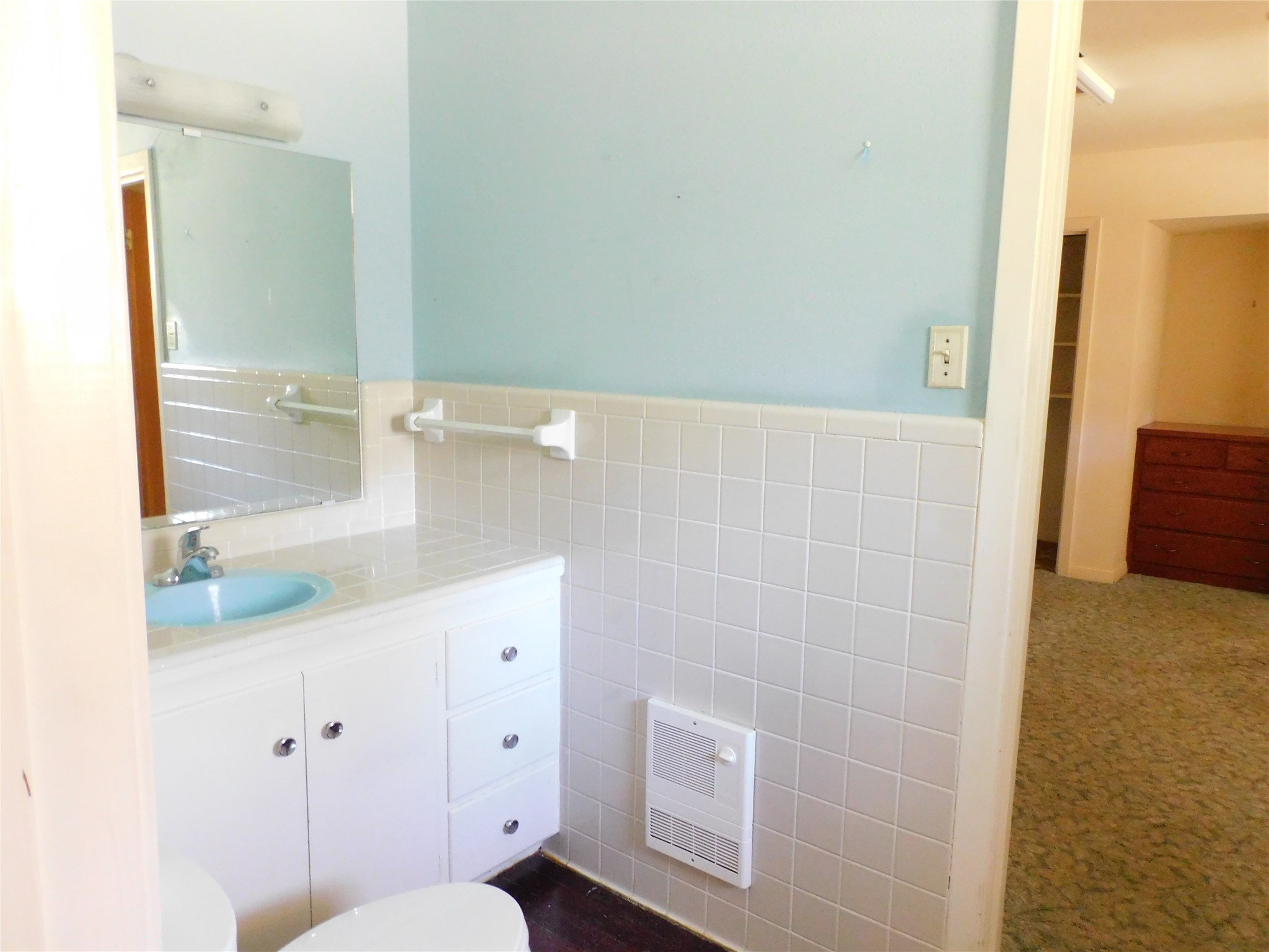 2408 Gun And Rod Road Brenham, TX 77833 - Photo 10 of 16 a bathroom with a sink and a mirror