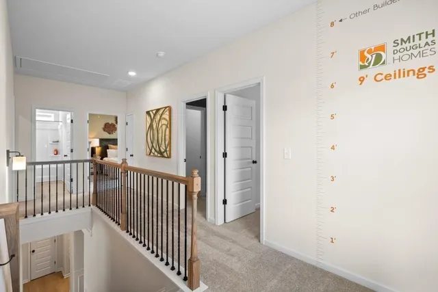 a view of hallway with livingroom