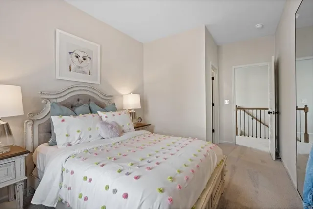 a dining room with furniture and garden view
