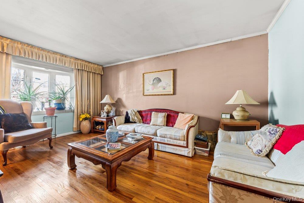 145-95 221st Street Queens, NY 11413 - Photo 2 of 38 a living room with furniture a rug and a large window