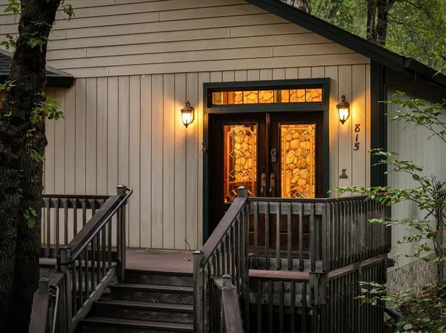 a view of balcony with small garden