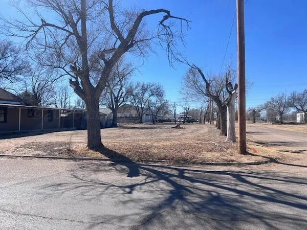 a view of yard with wooden fence