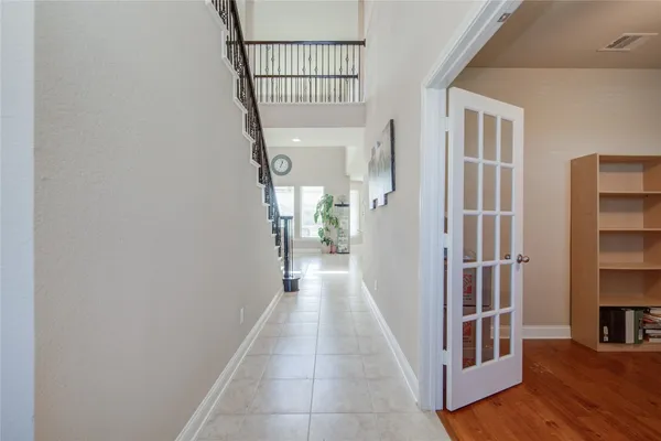 a view of hallway with stairs