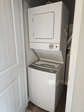 a close view of washer and dryer