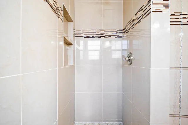 a close view of a shower