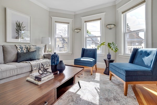 37 Bromfield Road Somerville, MA 02144 - Photo 9 of 39 a living room with furniture and a large window
