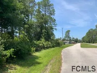 a view of a street with a large trees