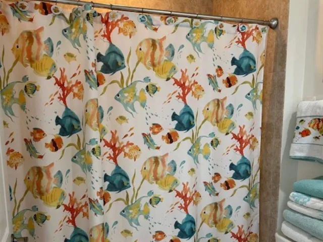 a view of a flower curtain