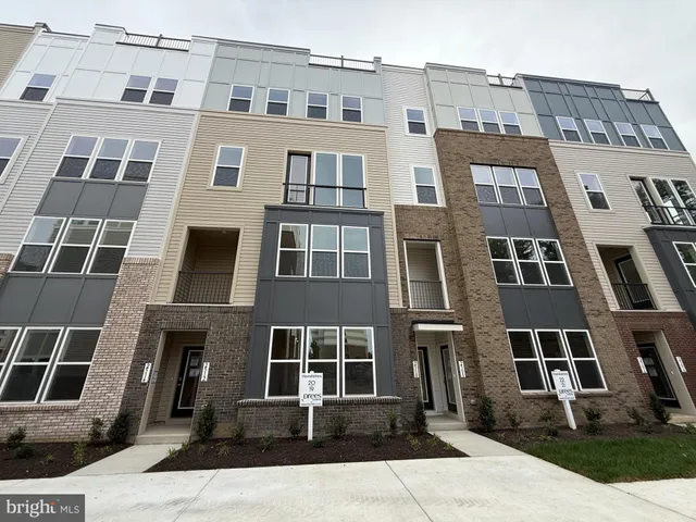 a front view of a multi story building