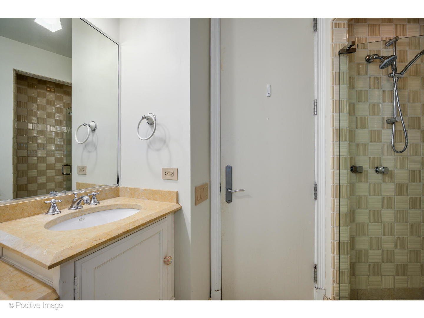 1811 North Howe Street Chicago, IL 60614 - Photo 36 of 42 a bathroom with a sink mirror and shower