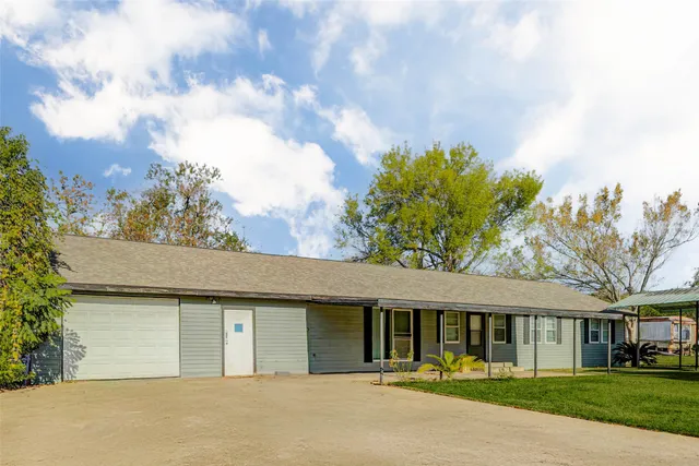 front view of building with a street