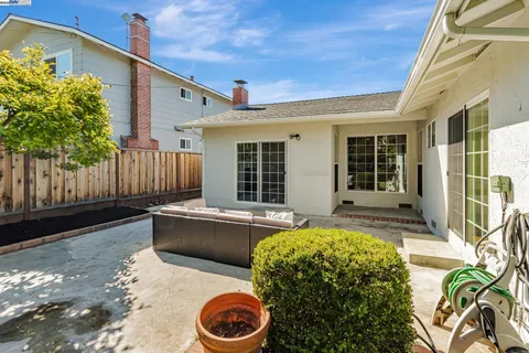 a patio with patio area