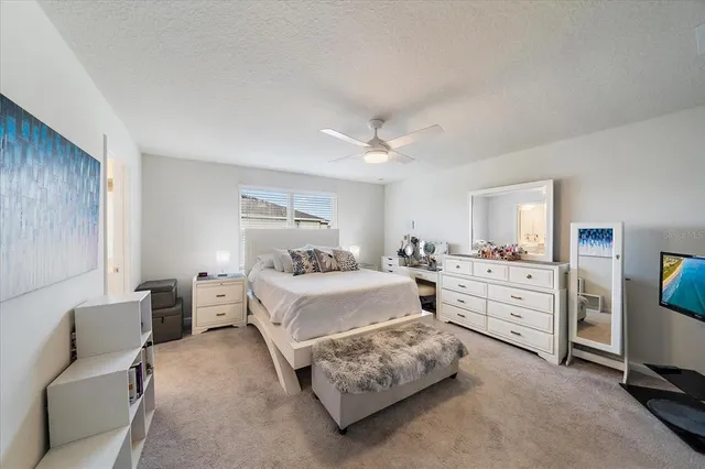 a bedroom with furniture and a window