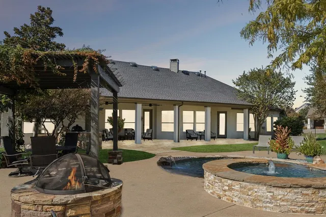 a view of a house with entertaining space