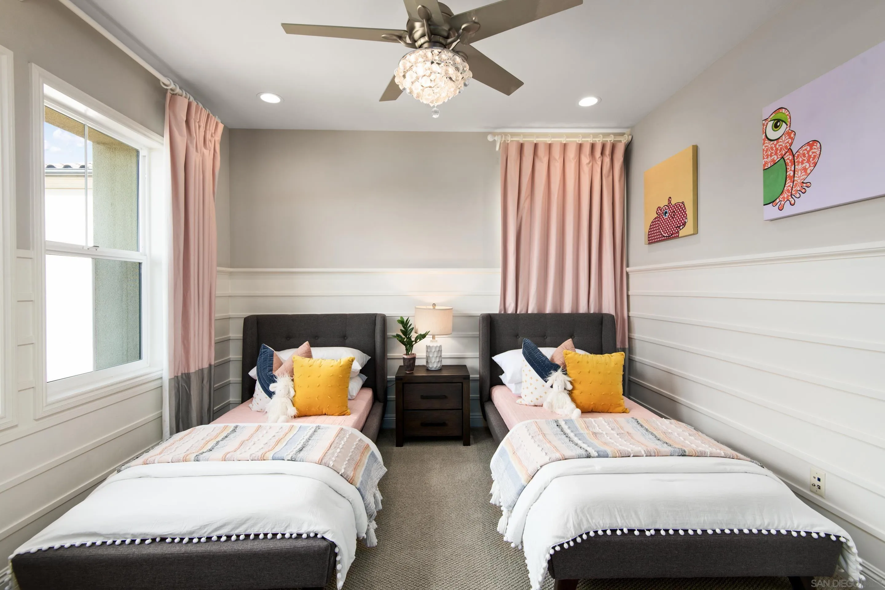 16339 Nicole Ridge Road San Diego, CA 92127 - Photo 48 of 56 a bedroom with two beds and a large window