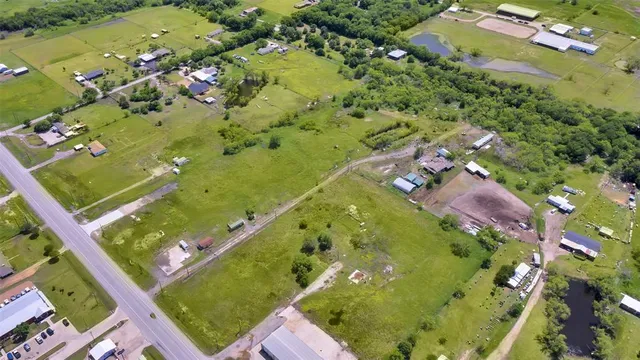 an aerial view of a residential houses