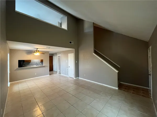 a view of hallway with stairs