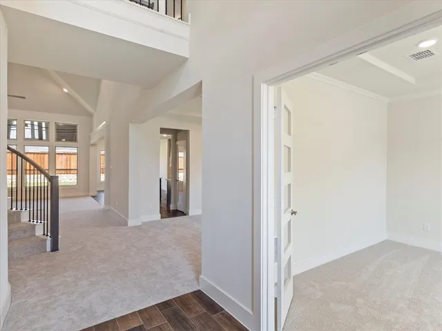 a view of hallway with livingroom
