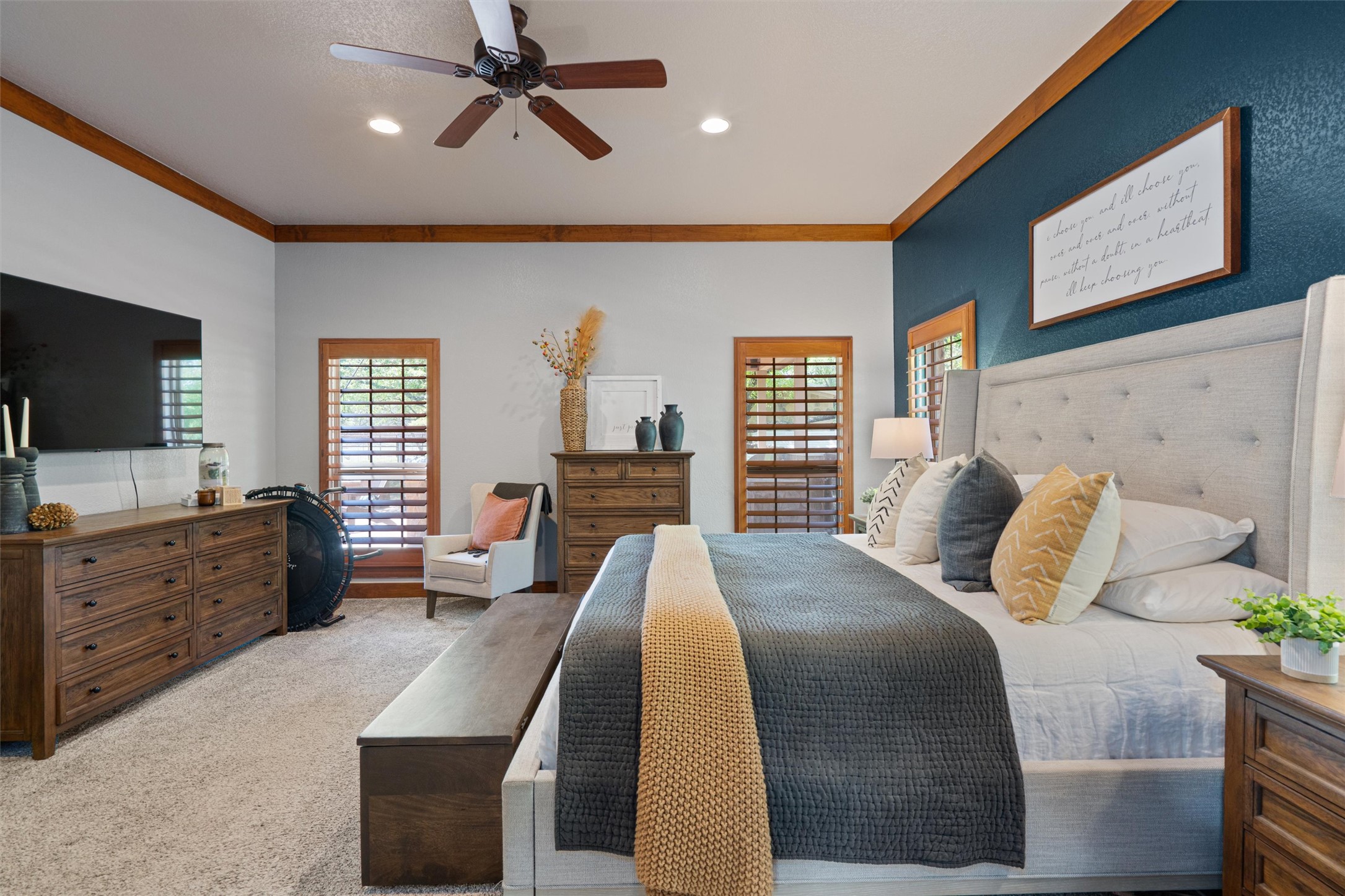 200 Little River Road Liberty Hill, TX 78642 - Photo 19 of 40 a bed room with a bed and a television