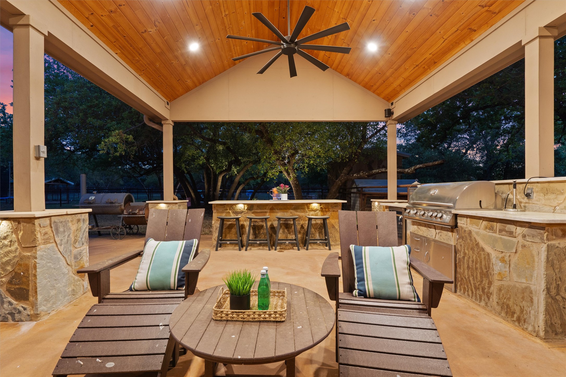 200 Little River Road Liberty Hill, TX 78642 - Photo 32 of 40 a outdoor dining space with furniture and garden view