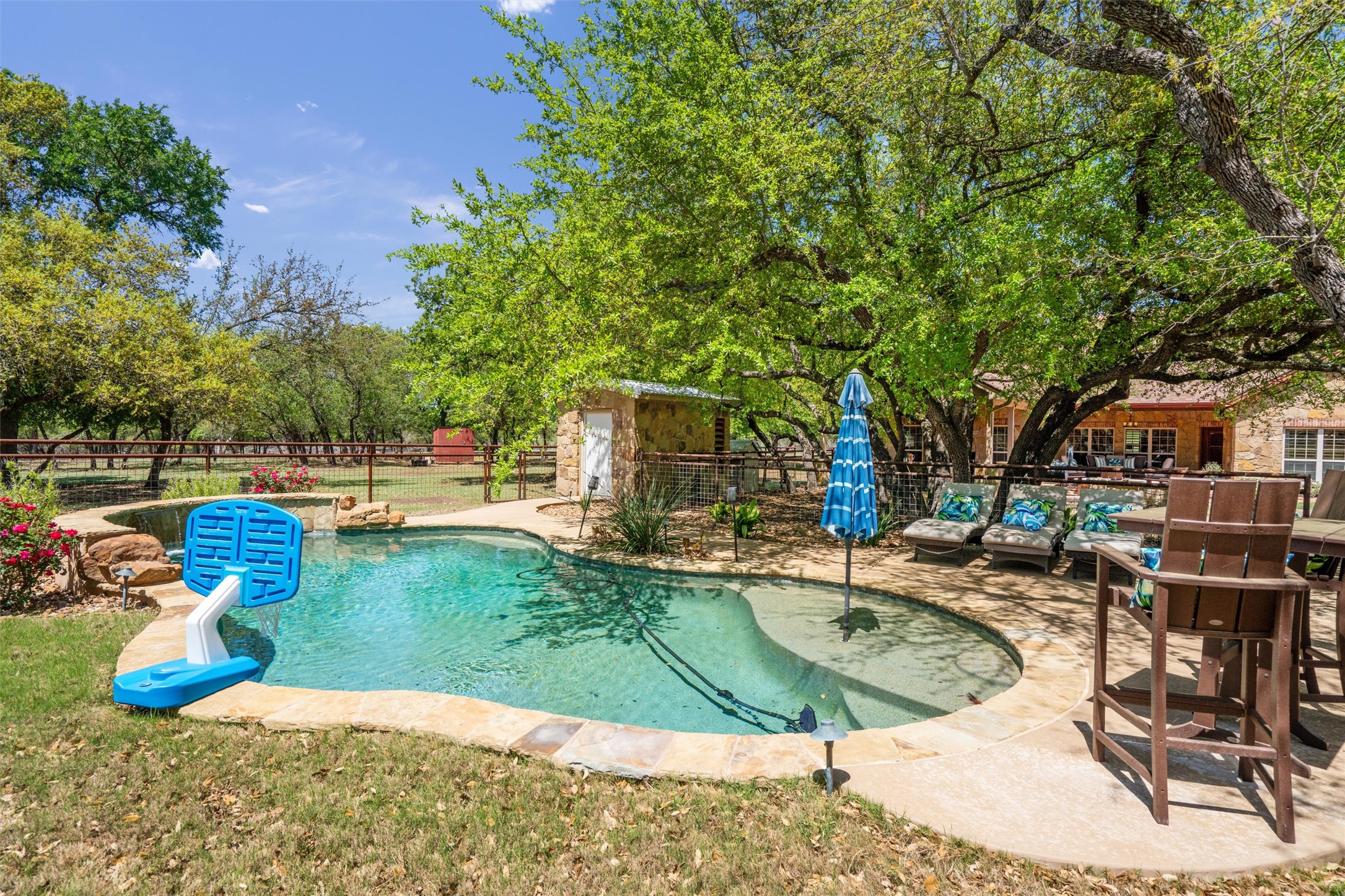 200 Little River Road Liberty Hill, TX 78642 - Photo 35 of 40 a view of a swimming pool with a patio