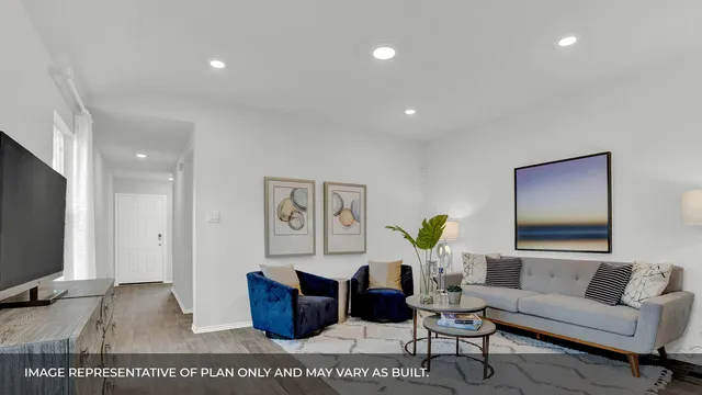 a living room with furniture