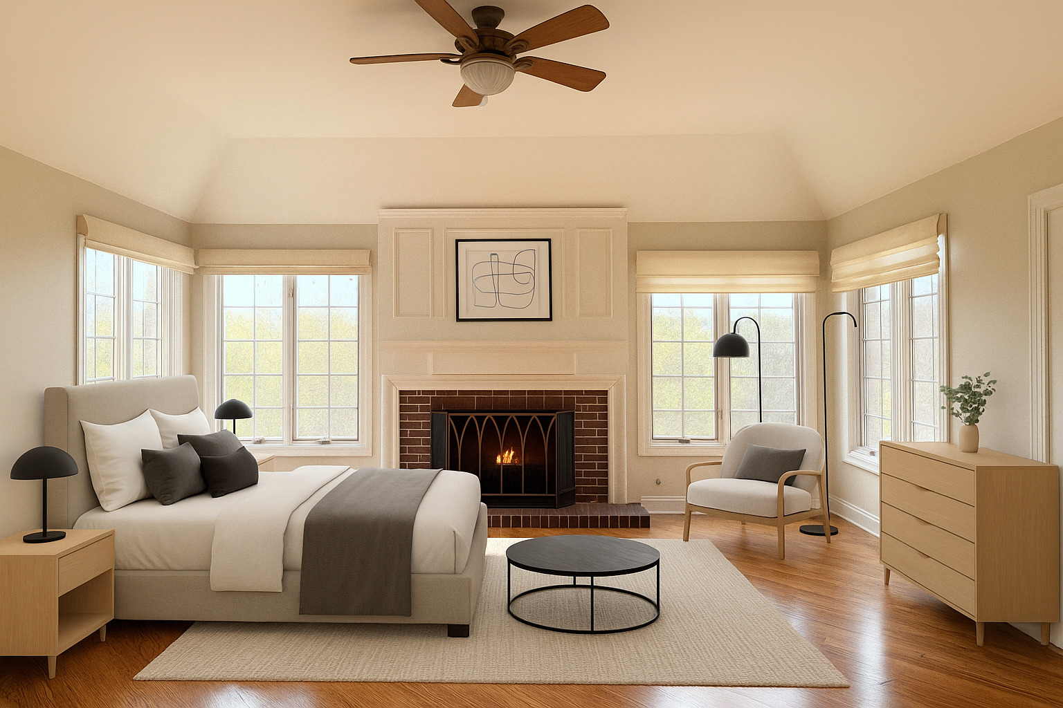 22206 North Prairie Lane Kildeer, IL 60047 - Photo 14 of 34 a bedroom with furniture and a fireplace