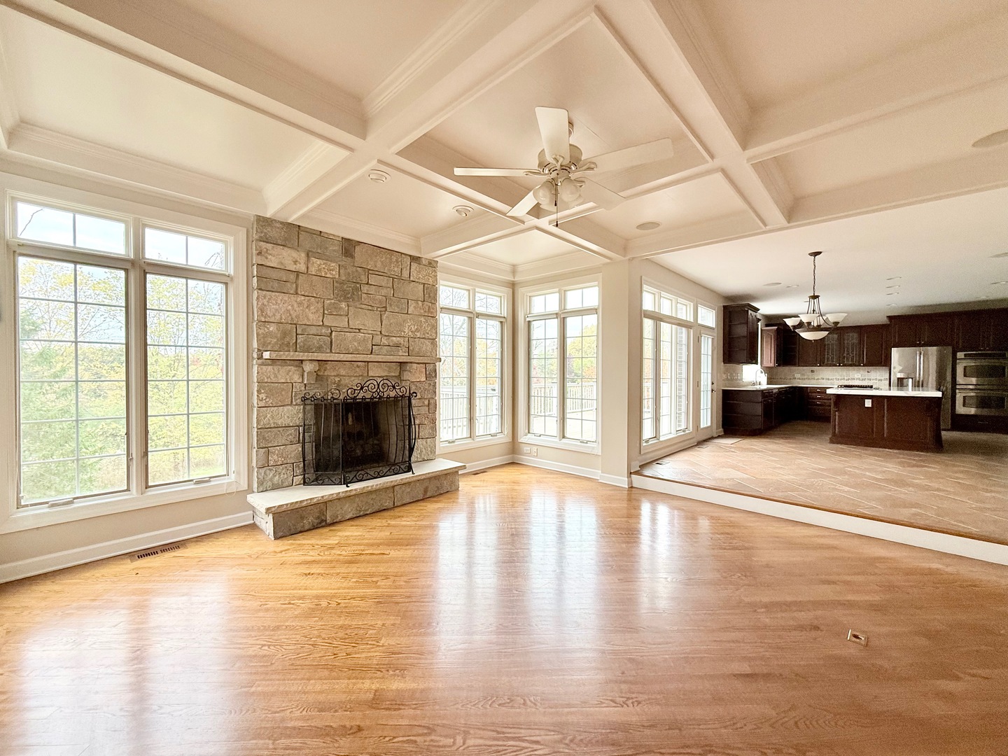 22206 North Prairie Lane Kildeer, IL 60047 - Photo 6 of 34 a view of an empty room with a fireplace and a window