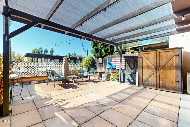 a view of outdoor space with seating area