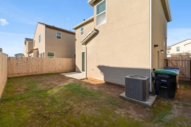 a view of backyard of house