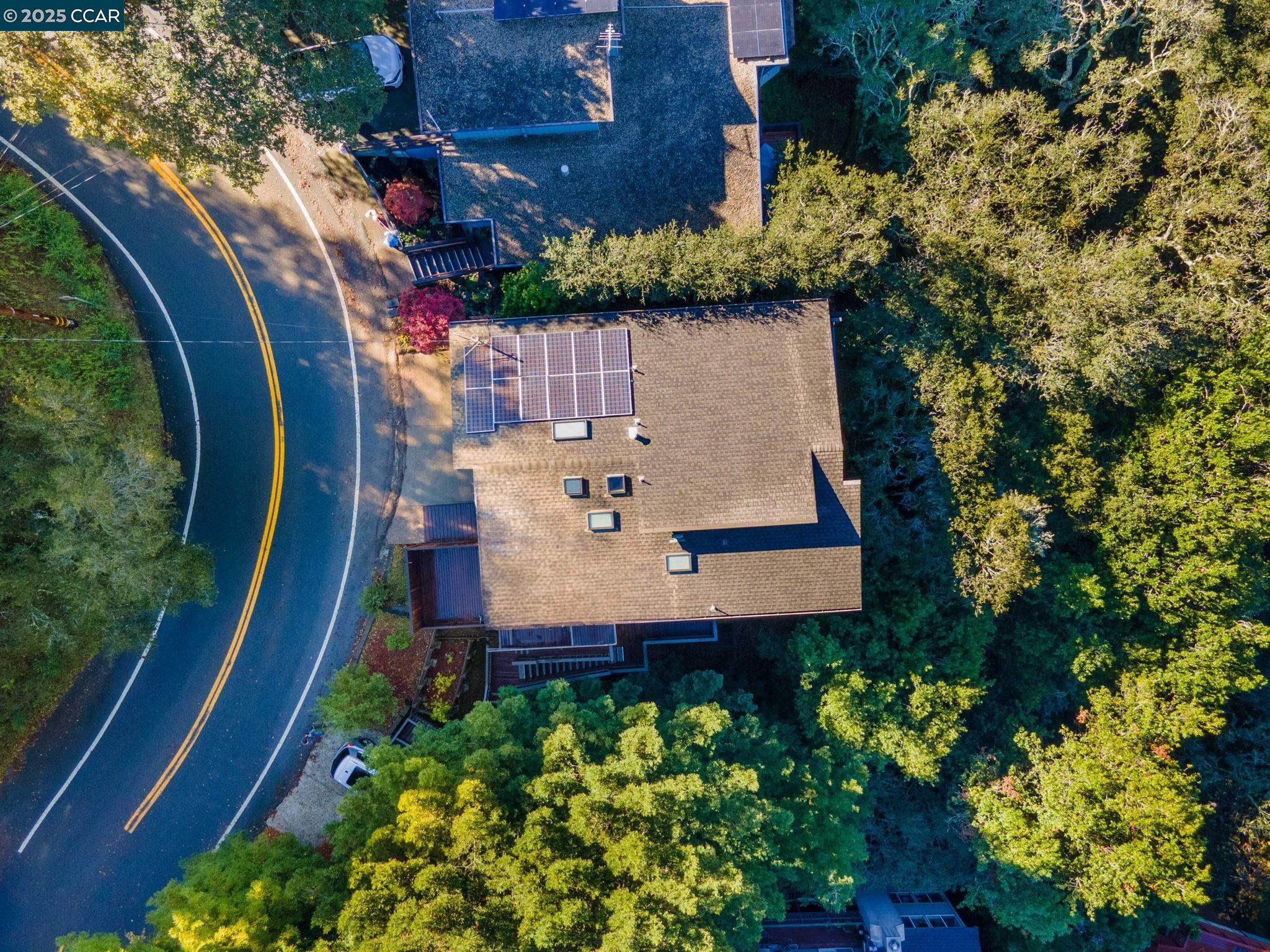 1383 Alvarado Road Berkeley, CA 94705 - Photo 43 of 47 an aerial view of a house with a yard basket ball court and outdoor seating