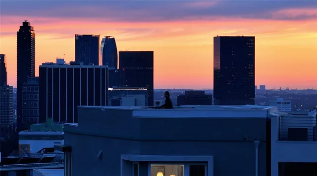 a view of city and mountain