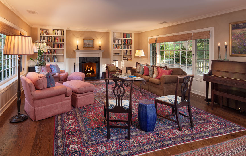 658 Park Lane Montecito, CA 93108 - Photo 7 of 11 a living room with furniture a fireplace and a floor to ceiling window