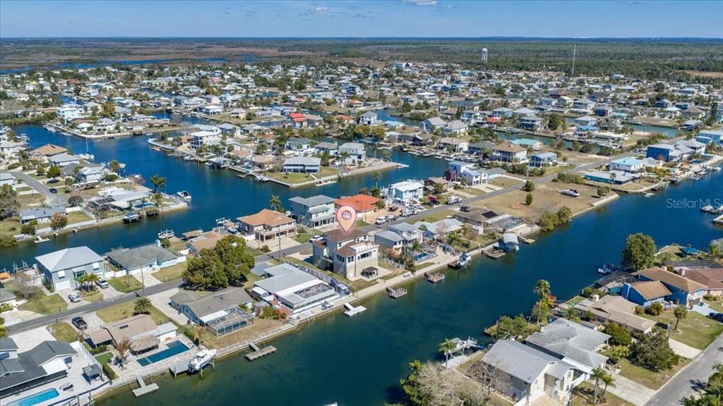 3344 Gulfview Drive Hernando Beach, FL 34607 - Photo 70 of 70 an aerial view of a house with a lake view