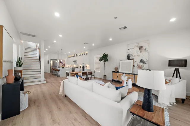 a living room with furniture