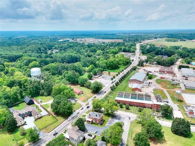 an aerial view of multiple house