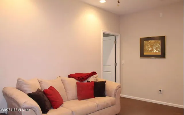 a living room with furniture