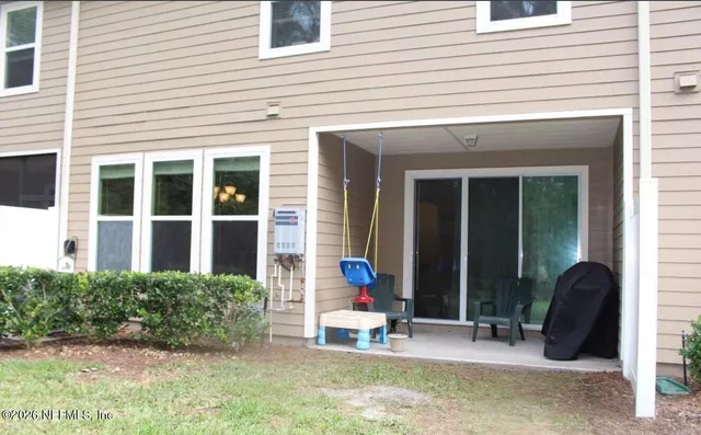 a view of a park with slide