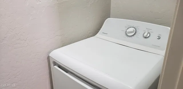 a close up view of washer and dryer