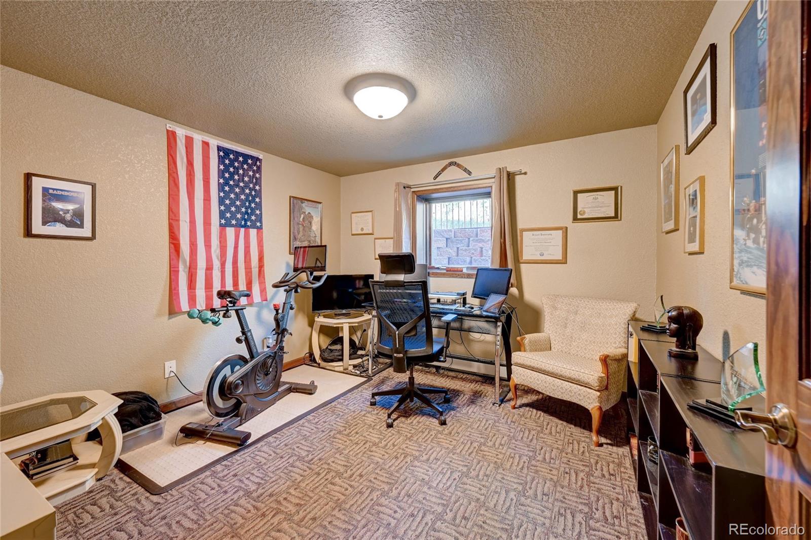411 Spring Drive Pine, CO 80470 - Photo 27 of 40 a view of a workspace with gym equipment