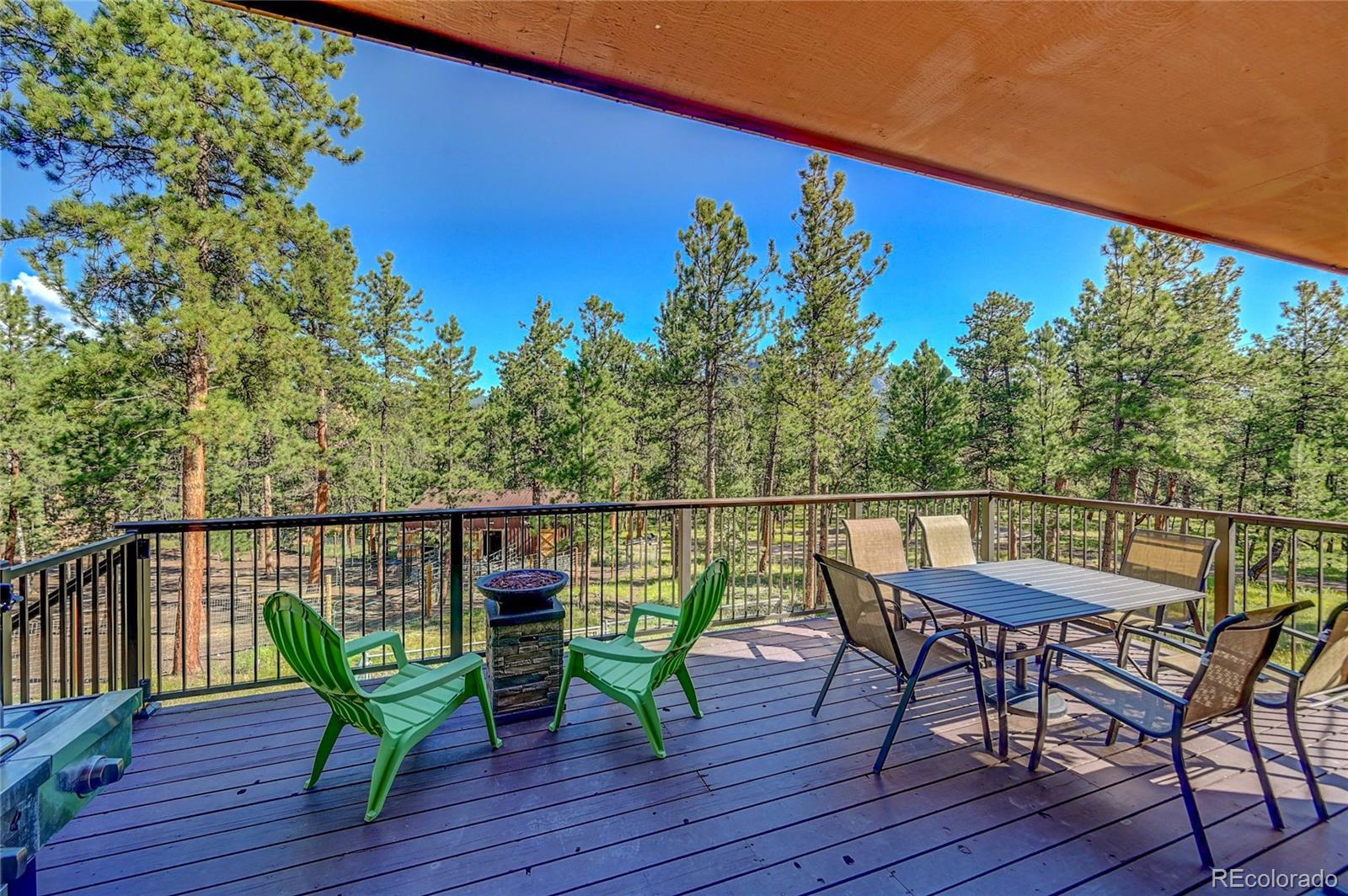 411 Spring Drive Pine, CO 80470 - Photo 37 of 40 a view of a chairs and table on the deck