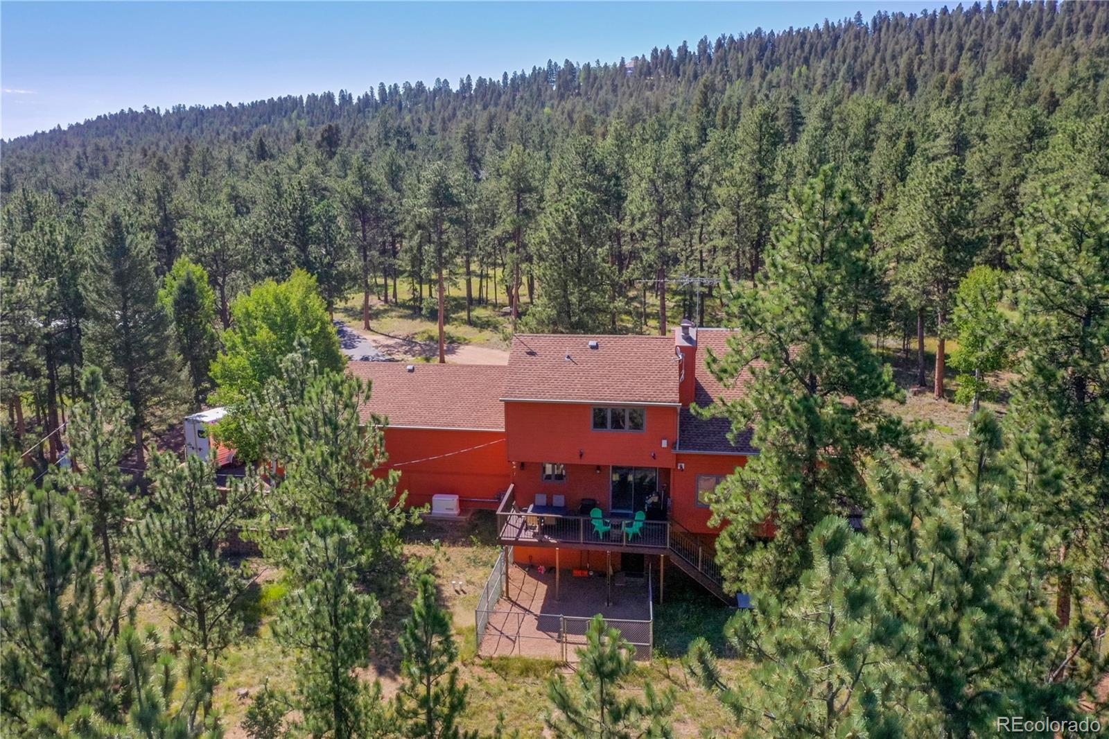 411 Spring Drive Pine, CO 80470 - Photo 4 of 40 an aerial view of a house with a yard