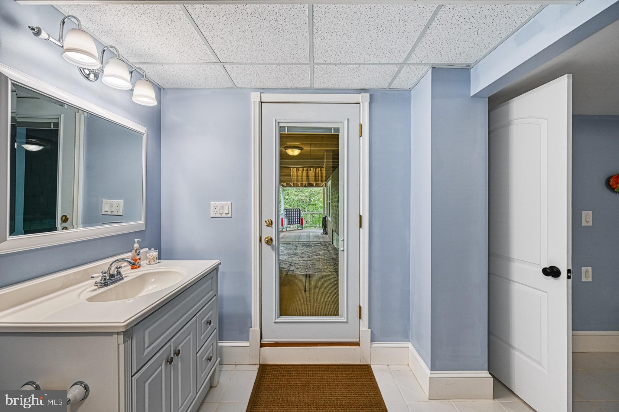 7320 Old Dickersons Road Orange, VA 22960 - Photo 77 of 119 Serene blue bathroom with outdoor access.