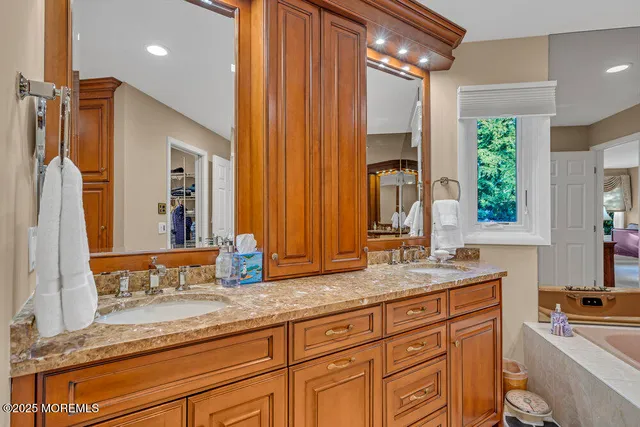 an aerial view of a house with a garden