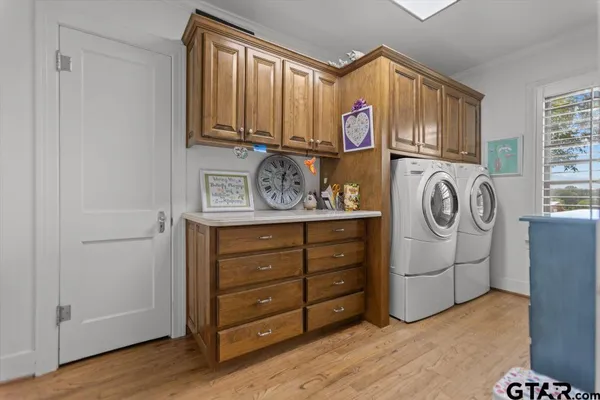 a view of cabinets and wooden floor