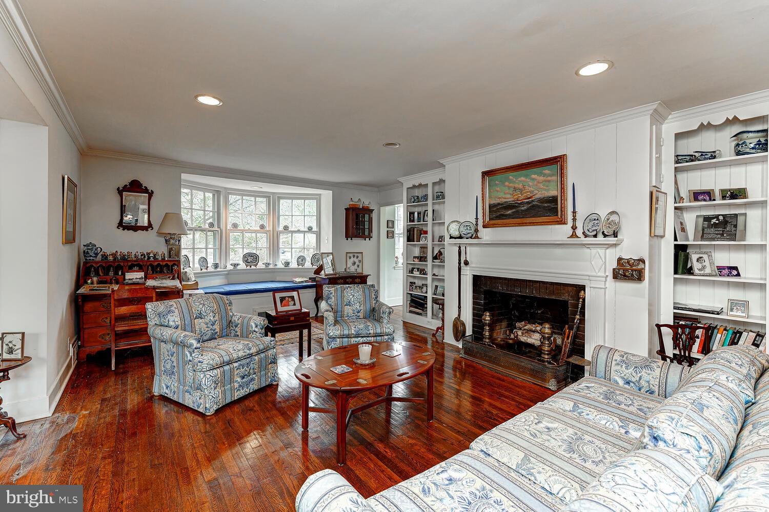 323 Caversham Road Bryn Mawr, PA 19010 - Photo 14 of 52 Spacious Living Room with Classic Fireplace