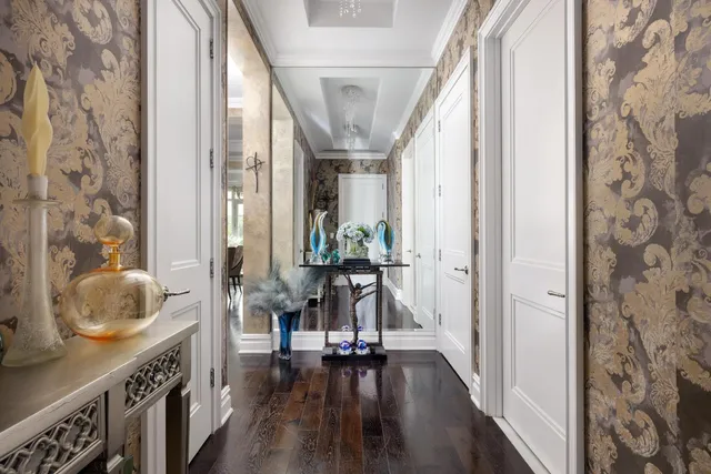 a view of entryway with wooden floor