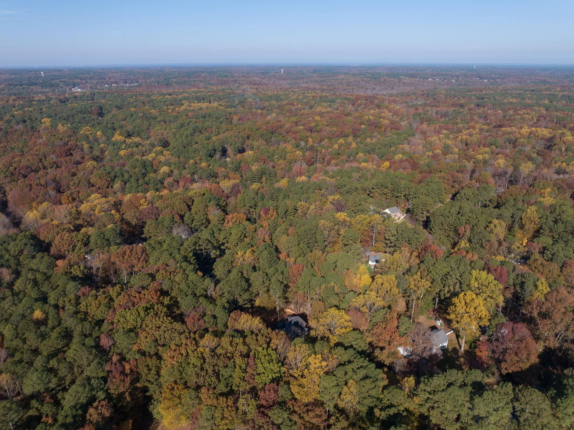 9801 Pine Meadow Lane Raleigh, NC 27615 - Photo 38 of 43 an aerial view of house with yard and mountain view in back