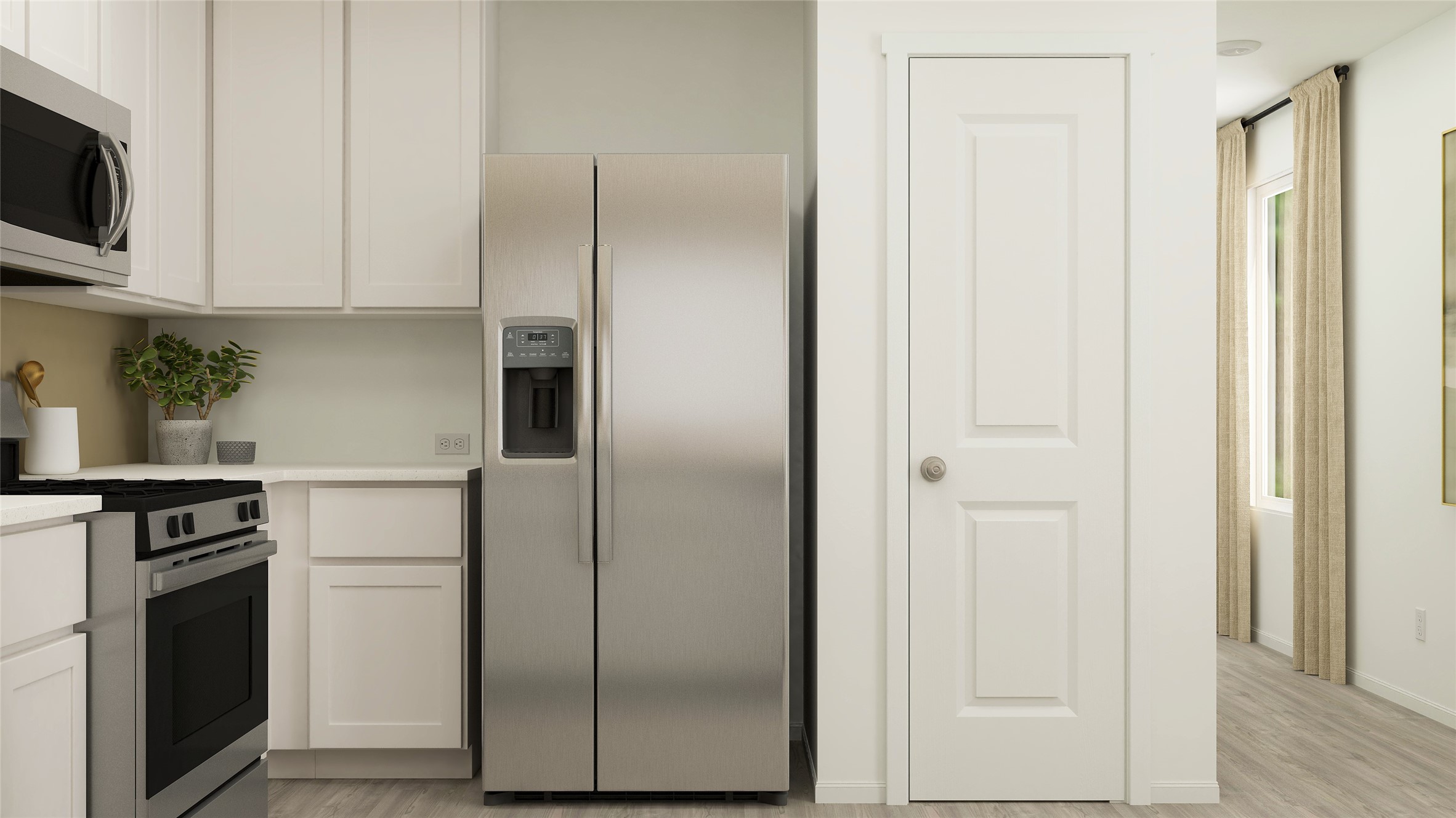 907 Pertuso Lane Huffman, TX 77336 - Photo 7 of 18 a white refrigerator freezer and a stove sitting inside of a kitchen